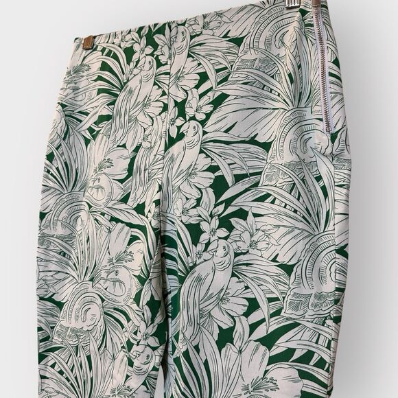White House Black Market Green Flamingo Pants NWT 4 Skinny Crop Wild Side Amazon - Picture 2 of 7